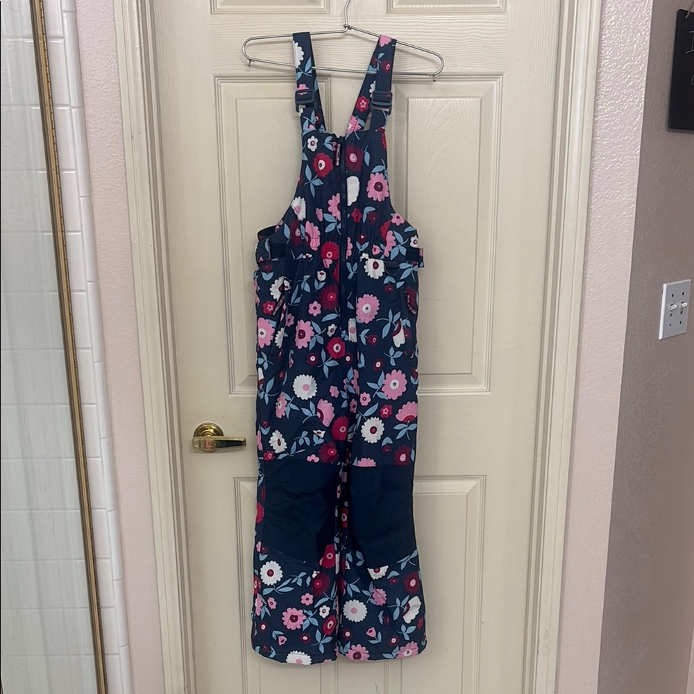 Amazon Essentials Kids Floral Overalls - Pink and Blue
